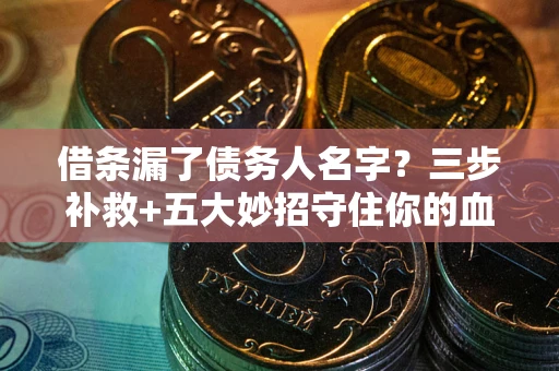 北京借条漏了债务人名字？三步补救+五大妙招守住你的血汗钱
